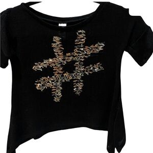 Total Girl black hashtag sheer top sz 7